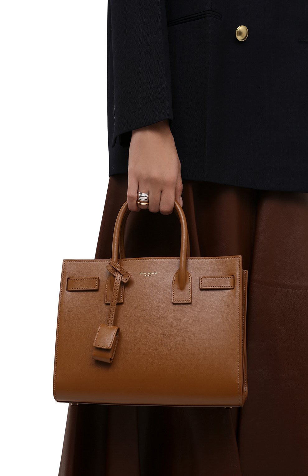 Сумка sac de jour baby SAINT LAURENT темно-бежевого цвета по цене 385000 руб., арт. 421863/02G9W, фото 3 Сумка sac de jour baby SAINT LAURENT, арт. 421863/02G9W, фото 3