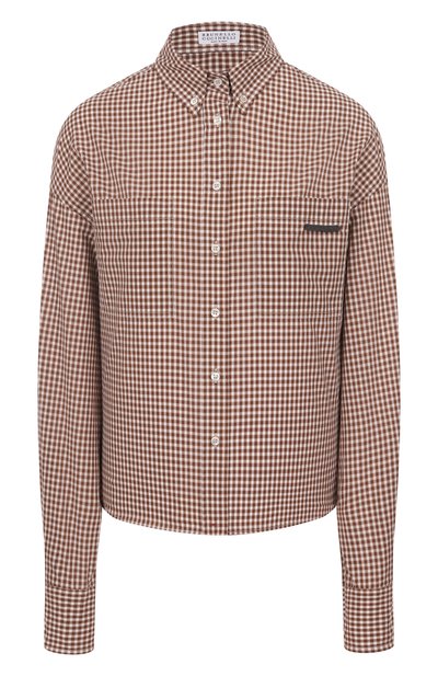 Женская хлопковая рубашка BRUNELLO CUCINELLI, арт. MP793NB206