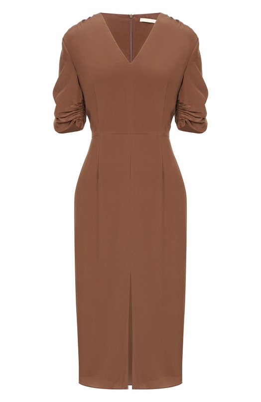 Шелковое платье 12 STOREEZ 137135 Коричневый 137135