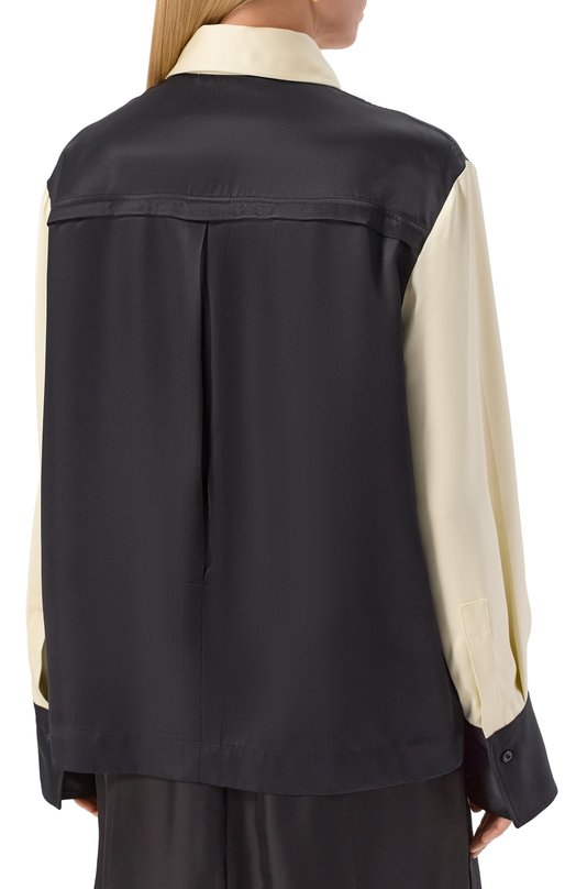 Рубашка из вискозы Jil Sander J02DL0256/J65334 Чёрно-белый  J02DL0256/J65334 Фото 4
