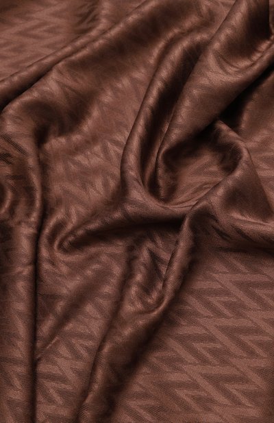 Шаль из шелка и шерсти VALENTINO коричневого цвета по цене 64700 руб., арт. 9W2EB104/HKS, фото 3 Шаль из шелка и шерсти VALENTINO, арт. 9W2EB104/HKS, фото 3