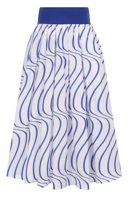 Женская хлопковая юбка MSGM белого цвета, арт. 3842MDD09/257352 | Фото 1 (Материал внешний: Хлопок; Автоматизация состава: Проставлено; Автоматизация ТО: Проставлено; Длина Ж (юбки, платья, шорты): Миди)