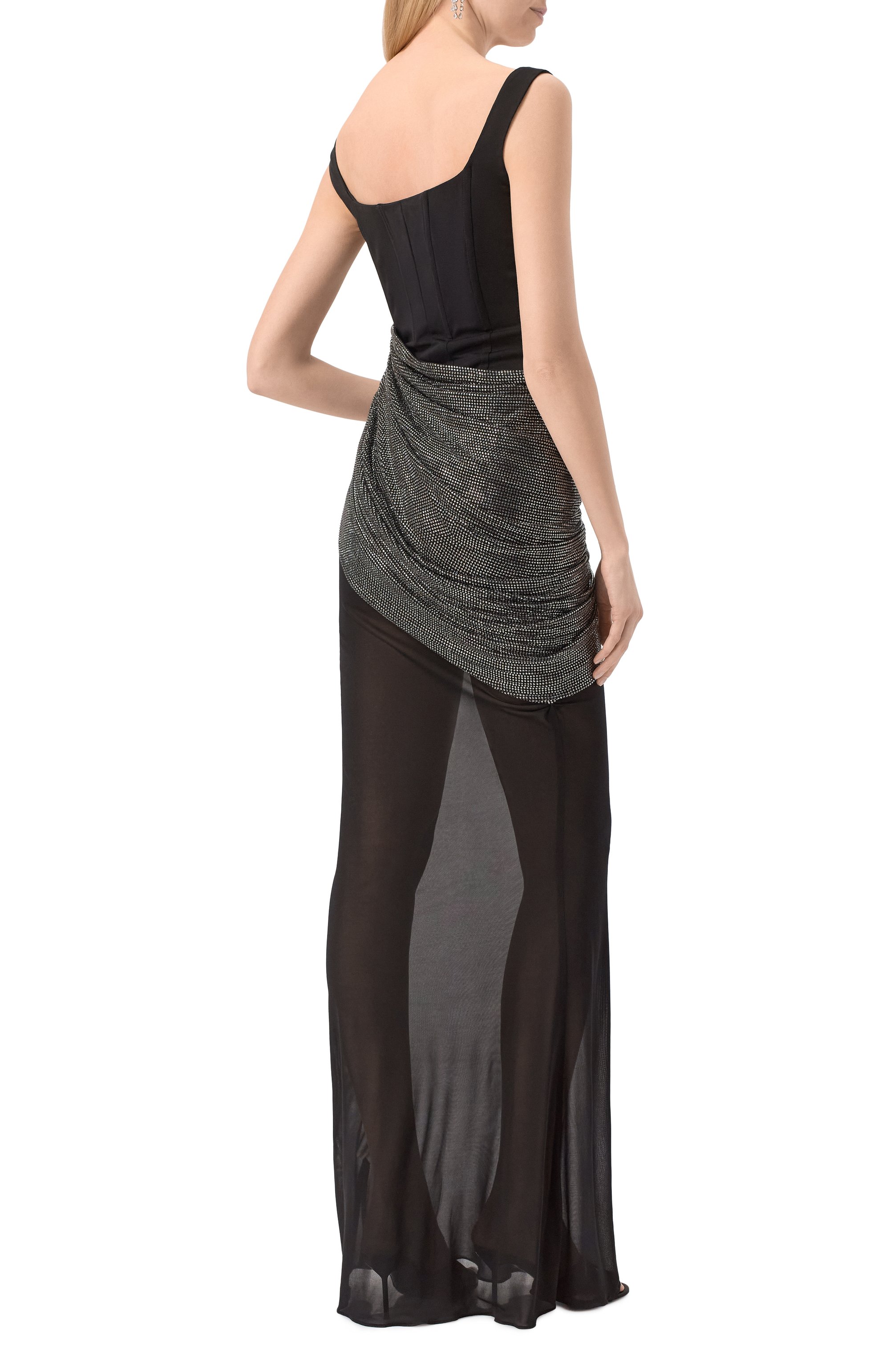 Платье с отделкой стразами GIUSEPPE DI MORABITO, арт. 04SSLD151FC 04428, фото 4