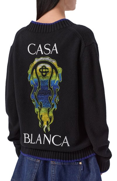 Кардиган из шерсти и кашемира CASABLANCA, арт. U-W-SP26-KW-1201-01, фото 4