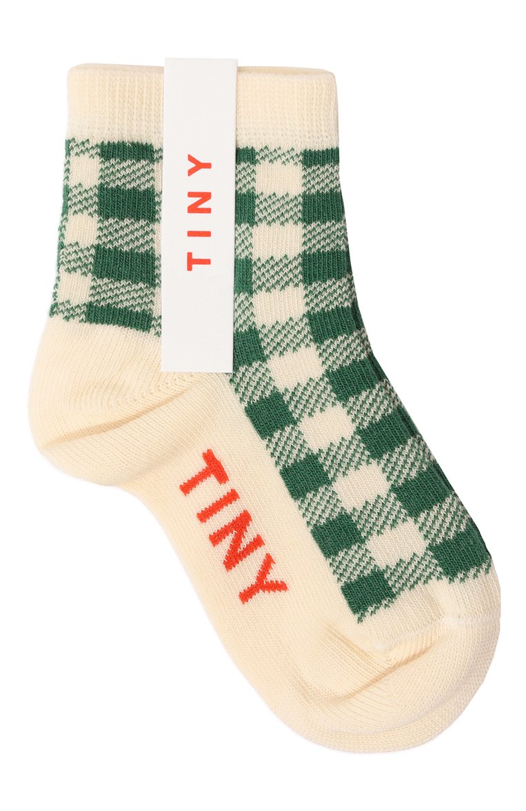 Детские хлопковые носки TINYCOTTONS зеленого цвета, арт. SS23-227 | Фото 1 (Материал: Текстиль, Хлопок; Нос: Не проставлено; Мальчики Кросс-КТ: Носки)
