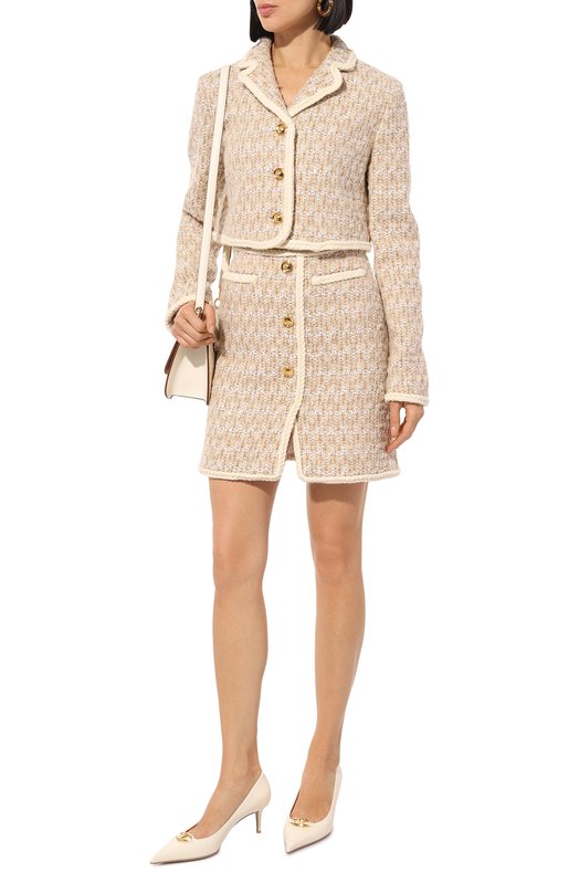 Твидовая юбка Giambattista Valli 24FWPVCA2036-04UBE Бежевый  24FWPVCA2036-04UBE Фото 2