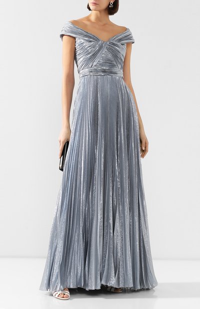 Платье-макси ZUHAIR MURAD серебряного цвета по цене 499500 руб., арт. DRR20025/CHLU002, фото 2 Платье-макси ZUHAIR MURAD, арт. DRR20025/CHLU002, фото 2