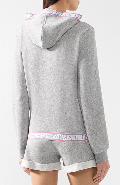 Хлопковый кардиган EMPORIO ARMANI серого цвета по цене 17400 руб., арт. 164076/9P287, фото 4 Хлопковый кардиган EMPORIO ARMANI, арт. 164076/9P287, фото 4