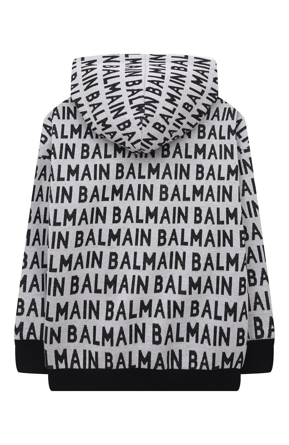 Хлопковое худи BALMAIN черно-белого цвета по цене 46200 руб., арт. 6Q4720, фото 2 Хлопковое худи BALMAIN, арт. 6Q4720, фото 2