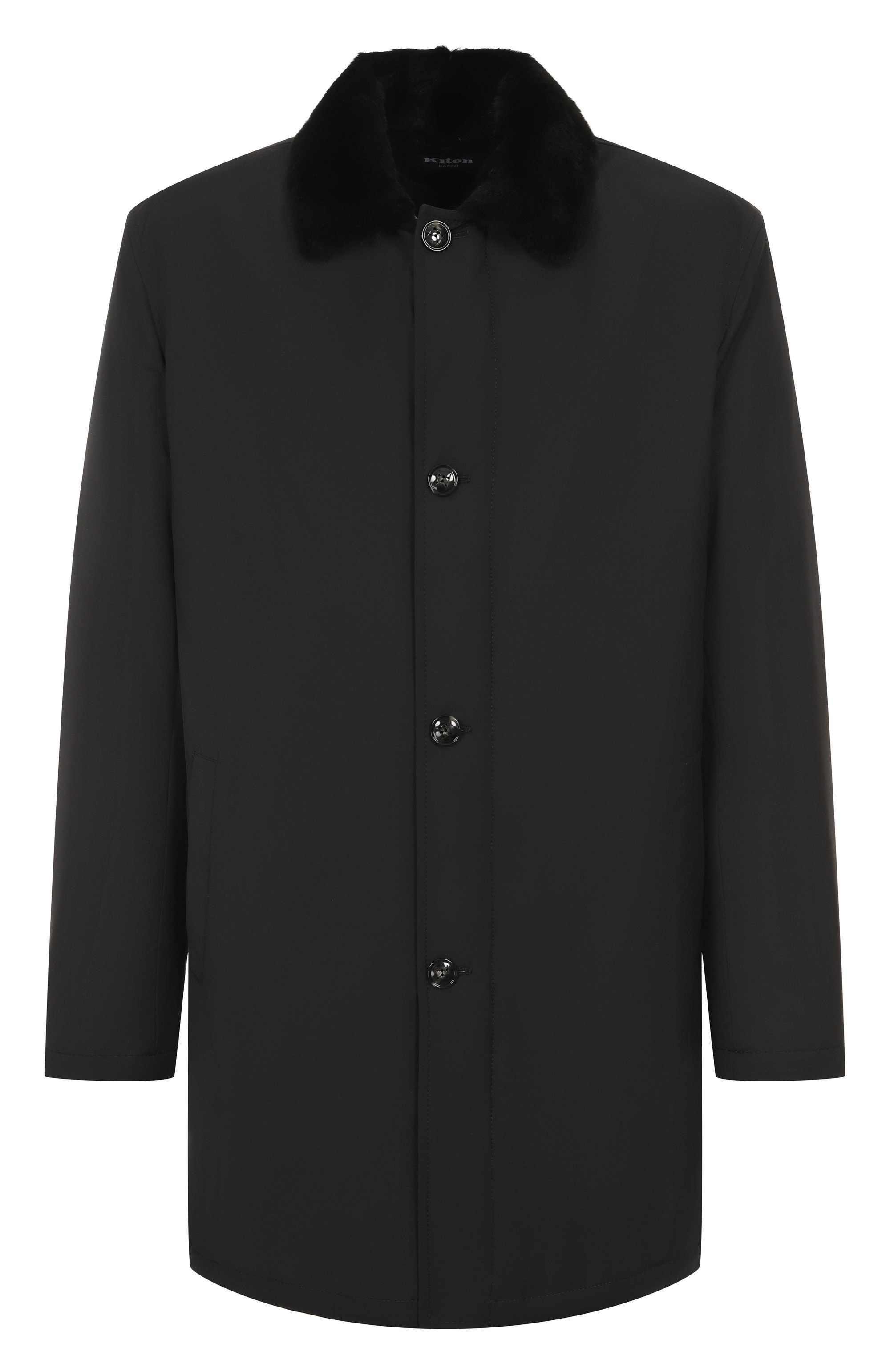 Пальто с подкладкой из овчины KITON черного цвета по цене 1890000 руб., арт. UW2186AV0402H20, фото 1 Пальто с подкладкой из овчины KITON, арт. UW2186AV0402H20, фото 1