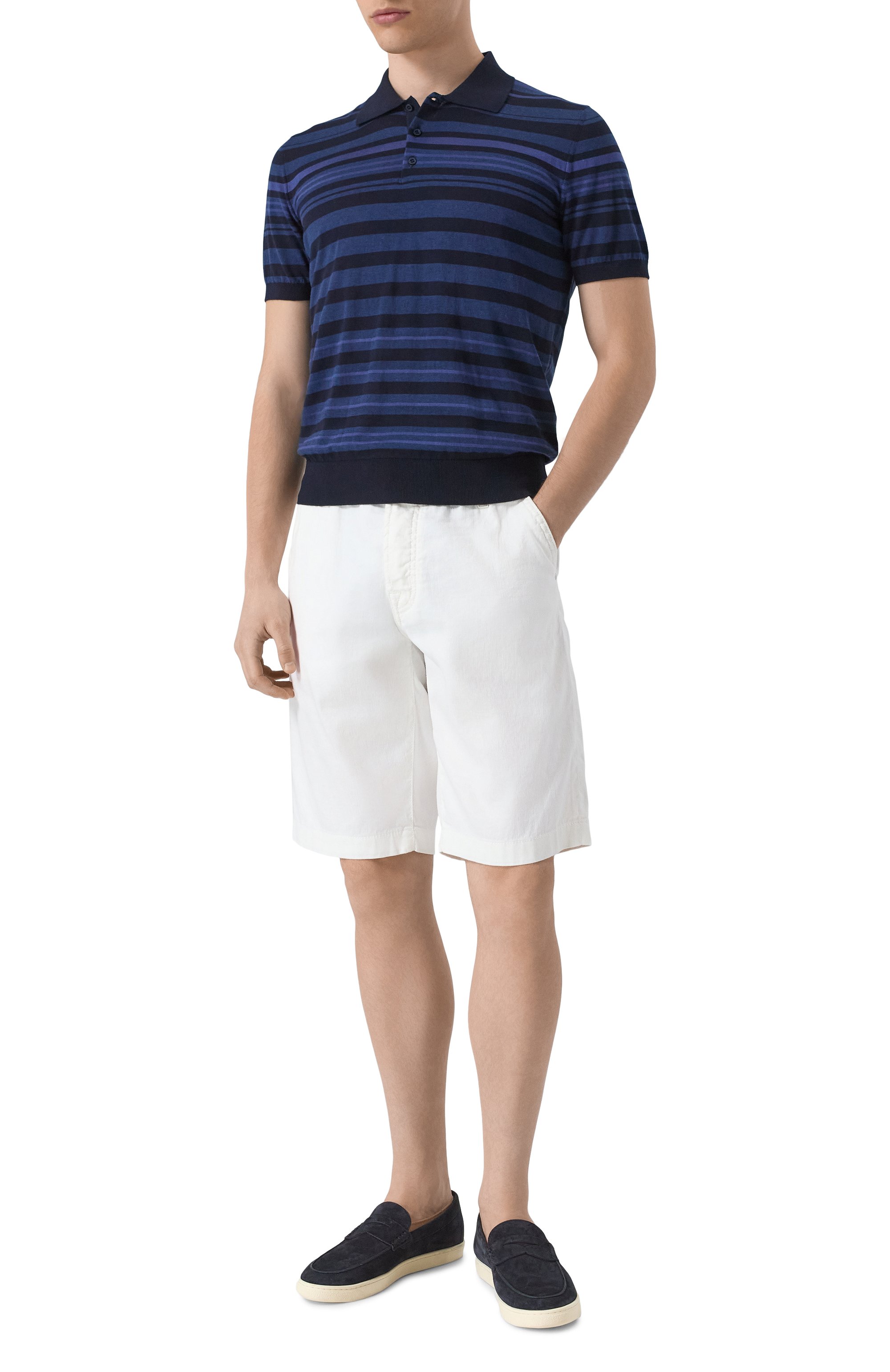 Поло из хлопка и шелка CORNELIANI, арт. 25M524-2525106, фото 2