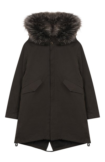 Хлопковая парка с отделкой из лисы YVES SALOMON ENFANT, арт. 24WEM001LGF52X/8-10