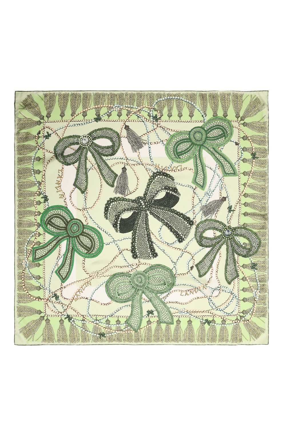 Шелковый платок LANVIN светло-зеленого цвета по цене 35850 руб., арт. 6L9090/SQ072, фото 3 Шелковый платок LANVIN, арт. 6L9090/SQ072, фото 3