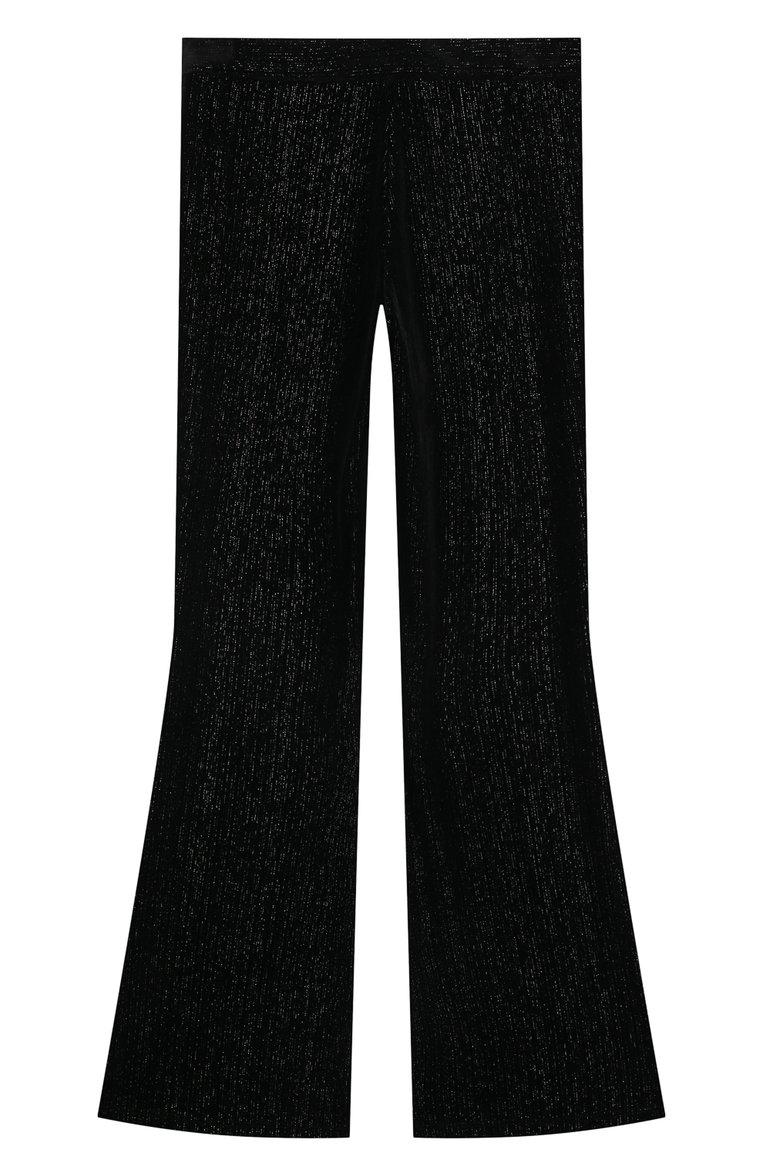 Детские брюки BLUMARINE черного цвета, арт. IF3161J4584 | Фото 2 (Материал подклада: Вискоза; Нос: Не проставлено; Материал внешний: Синтетический материал)
