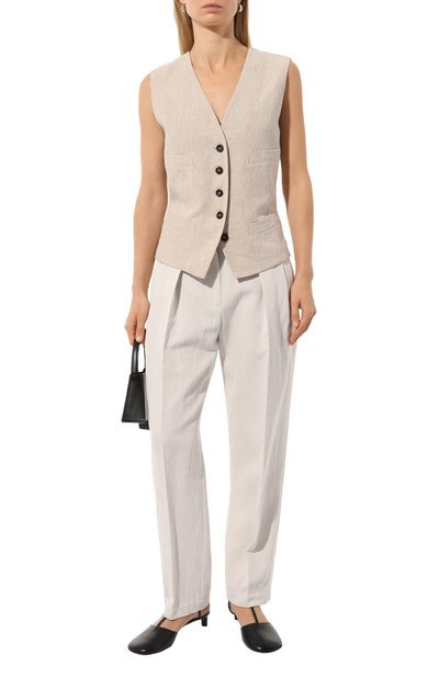 Женские брюки из хлопка и льна BRUNELLO CUCINELLI, арт. MH561B1311