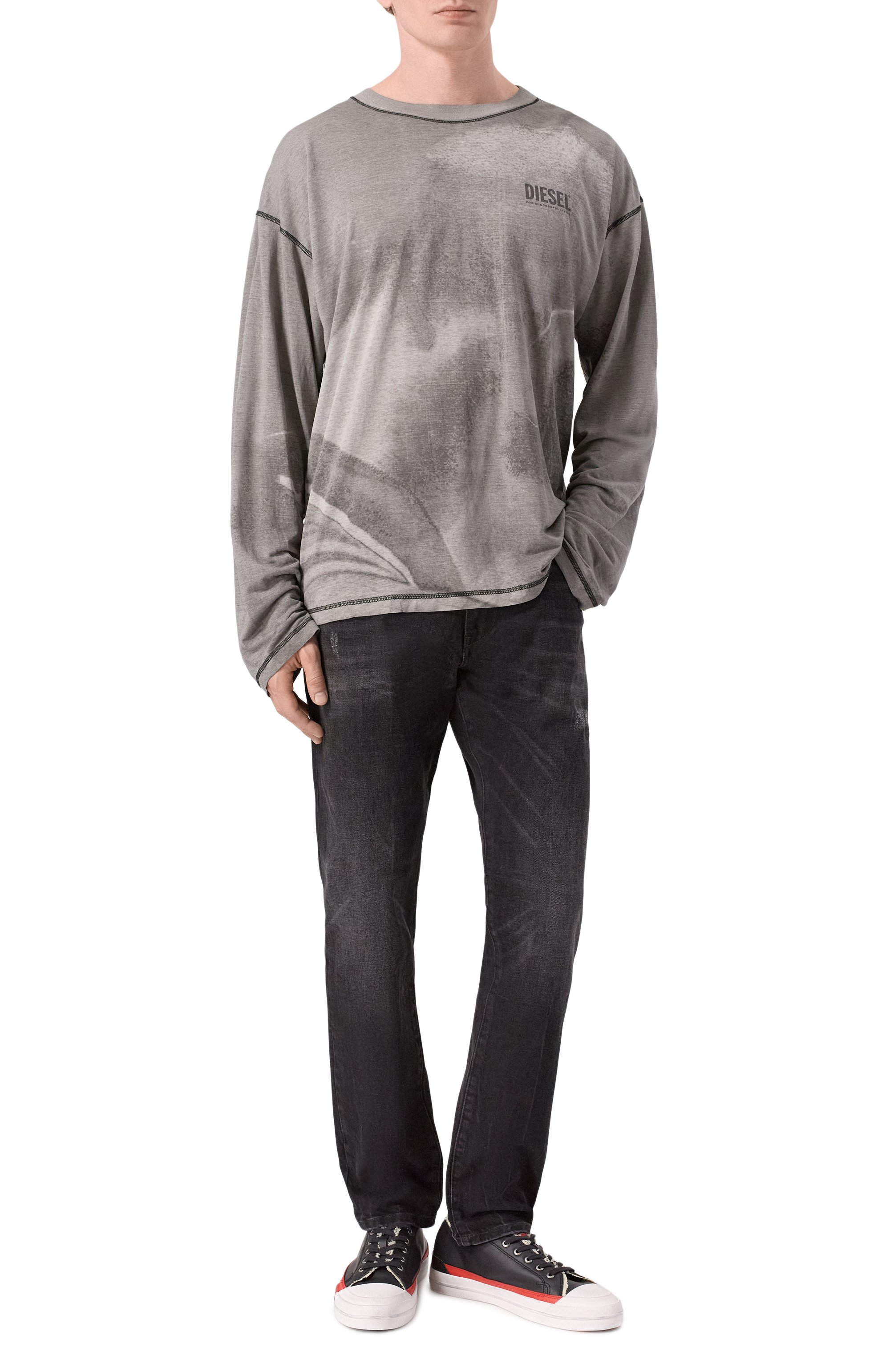 Джинсы 2019 d-strukt DIESEL темно-серого цвета по цене 27850 руб., арт. A03558/0PBBC, фото 2 Джинсы 2019 d-strukt DIESEL, арт. A03558/0PBBC, фото 2