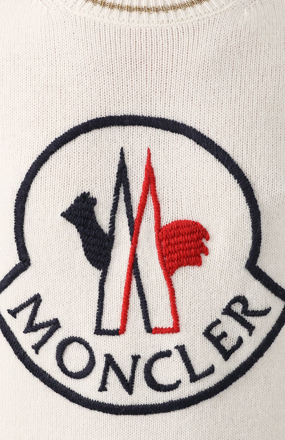 Пуловер из смеси шерсти и кашемира MONCLER белого цвета по цене 39300 руб., арт. E2-093-90556-50-A9234, фото 5 Пуловер из смеси шерсти и кашемира MONCLER, арт. E2-093-90556-50-A9234, фото 5