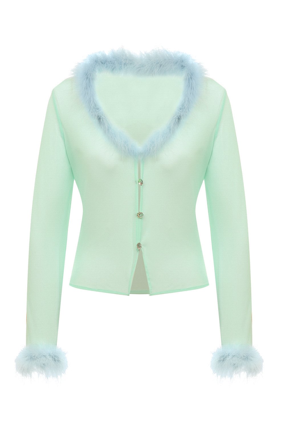 Топ SUBTERRANEI бирюзового цвета по цене 27500 руб., арт. P23subss23-020, фото 1 Топ SUBTERRANEI, арт. P23subss23-020, фото 1