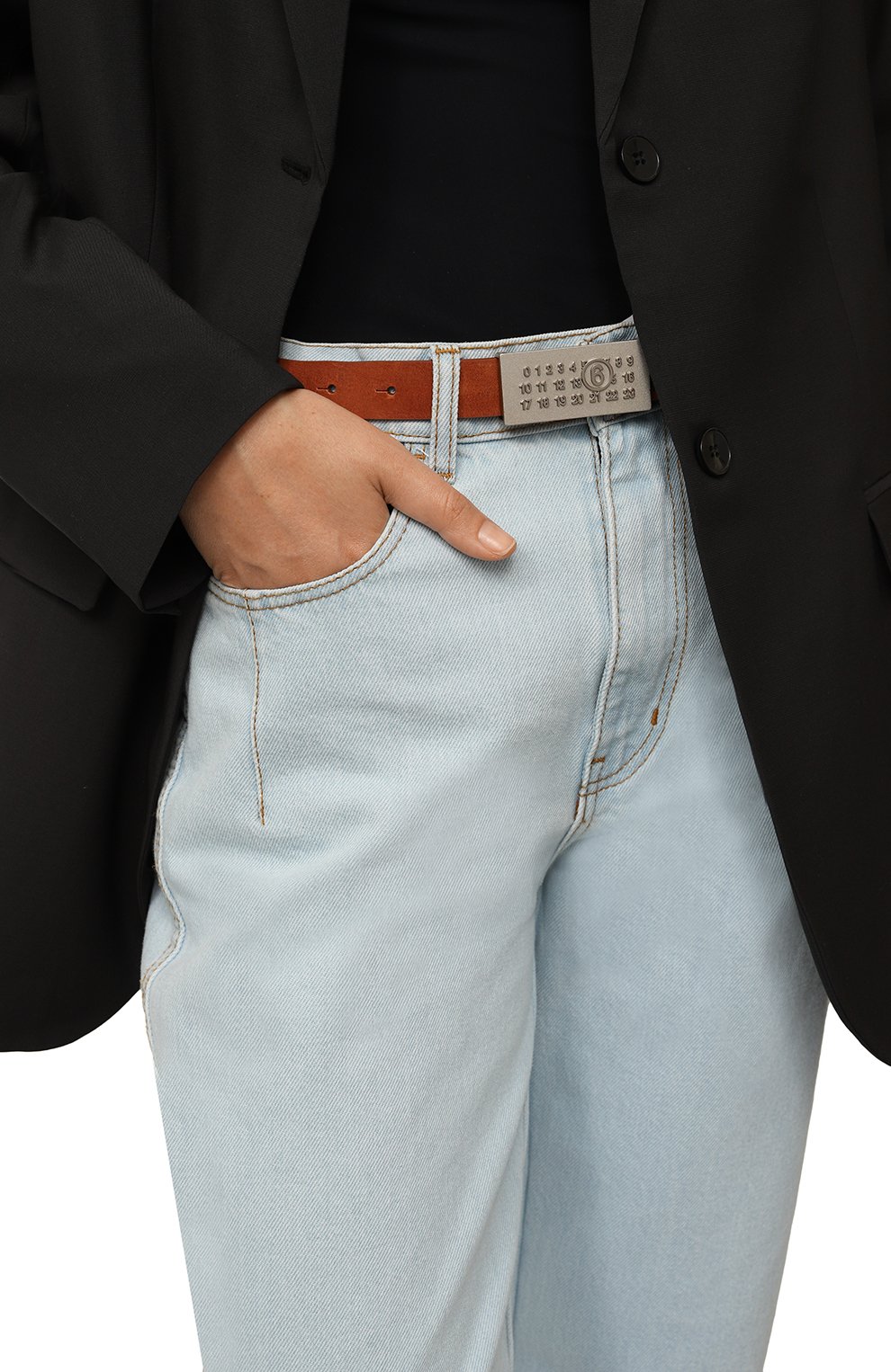 Кожаный ремень MM6, арт. SA6TP0010/P5553, фото 2