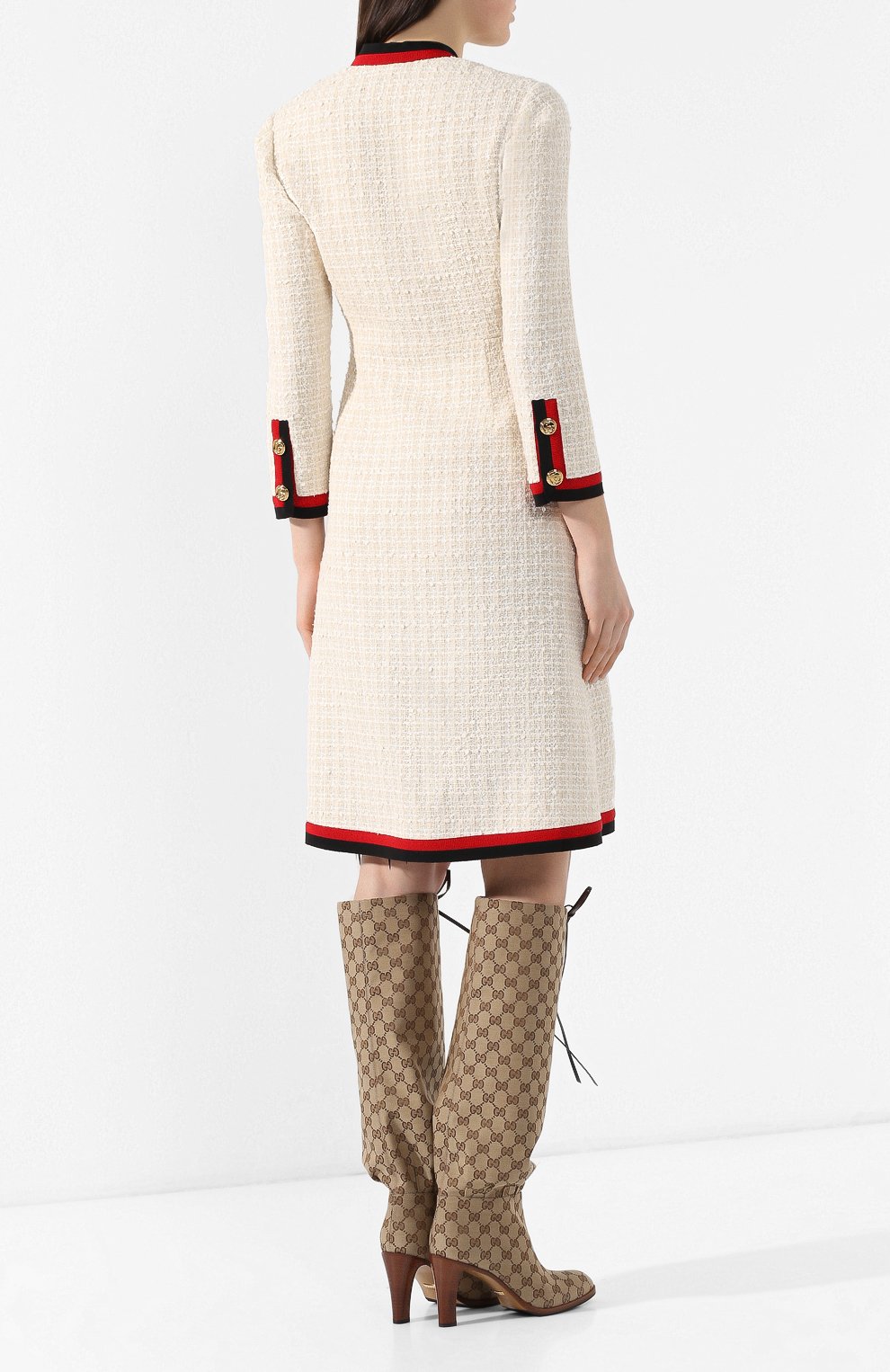 Хлопковое платье GUCCI кремового цвета по цене 207000 руб., арт. 551562/ZAAK2, фото 4 Хлопковое платье GUCCI, арт. 551562/ZAAK2, фото 4