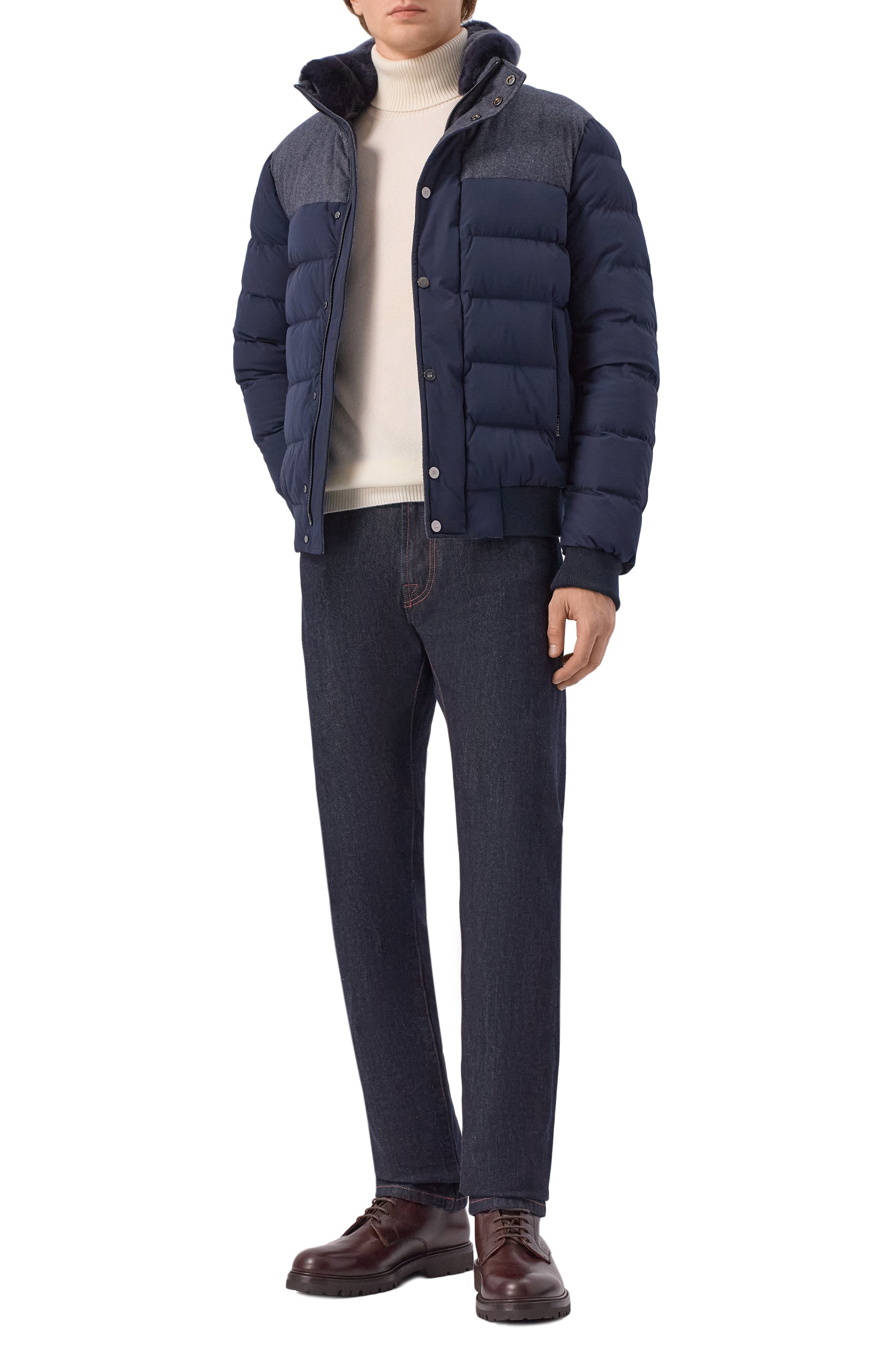 Пуховый бомбер с воротником из кролика HETREGO, арт. 8P512R/B0RIS/FH2-26, фото 2