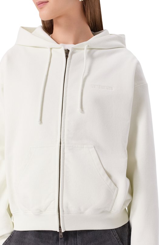 Хлопковая толстовка VETEMENTS UH76ZU130I Белый  UH76ZU130I Фото 5
