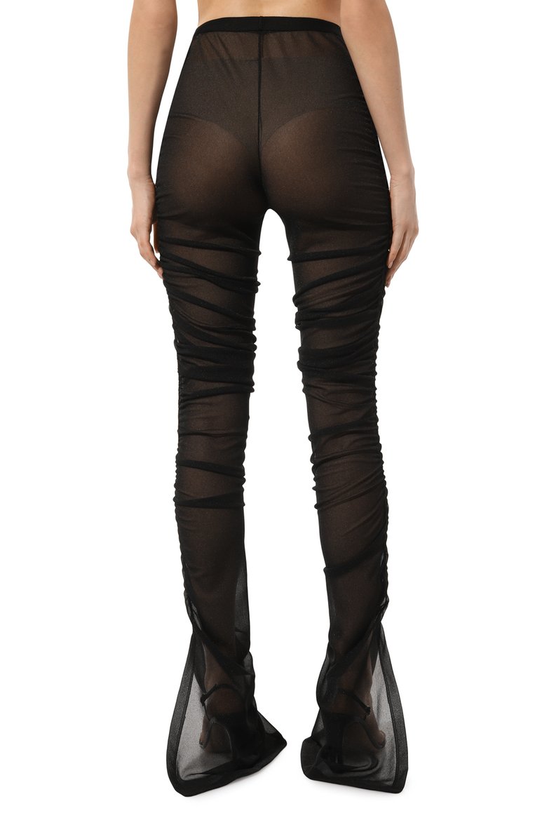 Женские брюки RICK OWENS LILIES черного цвета, арт. LI01D6335/0T | Фото 4 (Материал внешний: Синтетический материал; Силуэт Ж (брюки и джинсы): Расклешенные; Стили: Гранж; Женское Кросс-КТ: Брюки-одежда; Длина (брюки, джинсы): Стандартные)