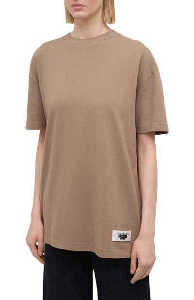 Хлопковая футболка ACNE STUDIOS коричневого цвета по цене 18300 руб., арт. AL0199, фото 3 Хлопковая футболка ACNE STUDIOS, арт. AL0199, фото 3