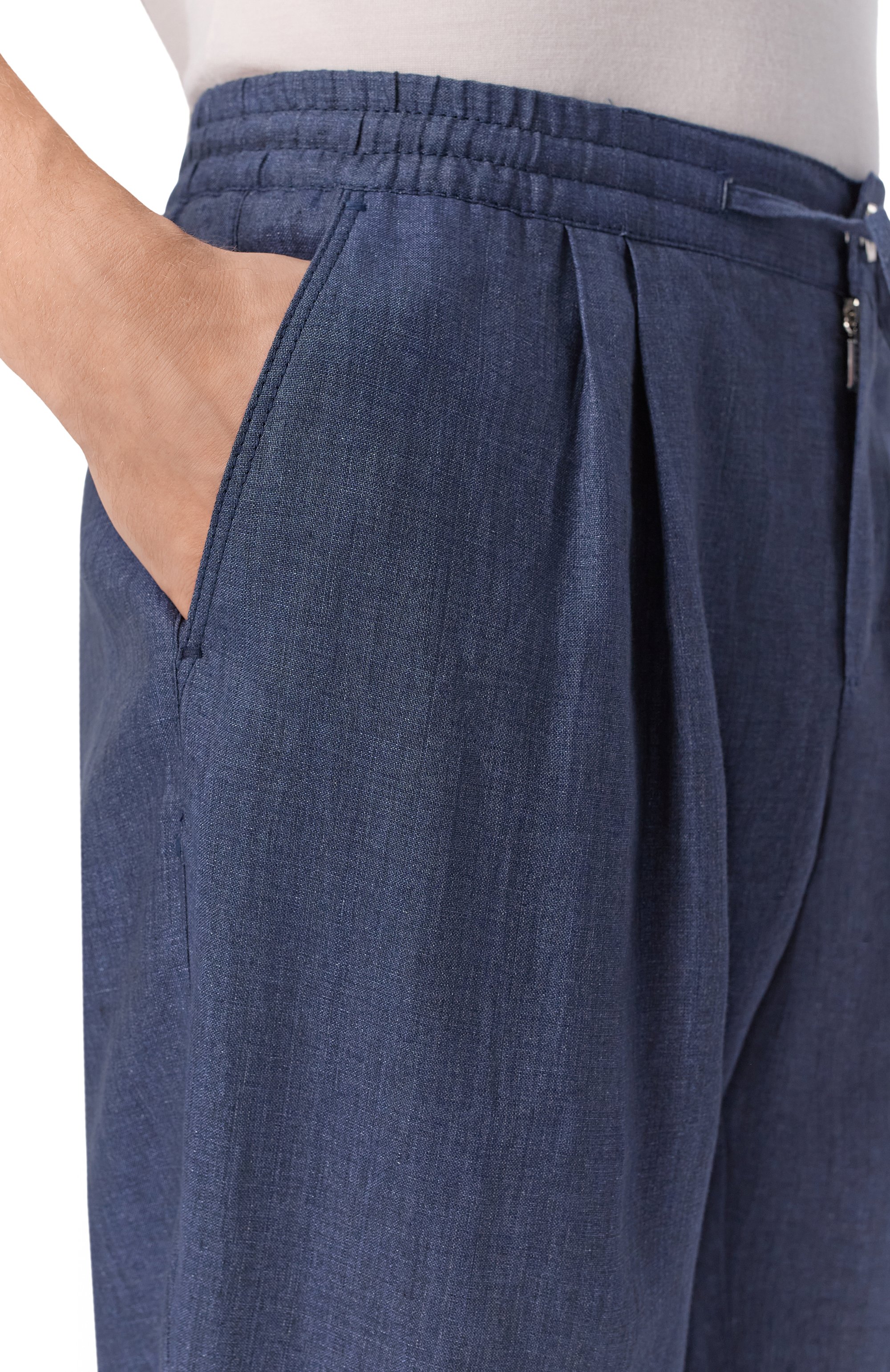 Льняные брюки ZILLI темно-синего цвета по цене 150000 руб., арт. CP202AM0801VZL000, фото 5 Льняные брюки ZILLI, арт. CP202AM0801VZL000, фото 5