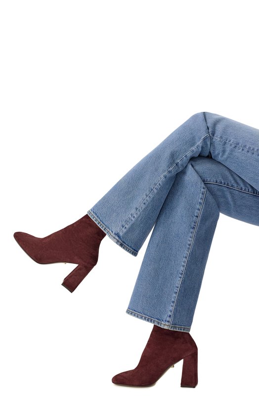 Замшевые ботильоны Jive 90 Alevi Milano L26W7001.Q.0363345/BL0CK SUEDE STRETCH Бордовый  L26W7001.Q.0363345/BL0CK SUEDE STRETCH Фото 2