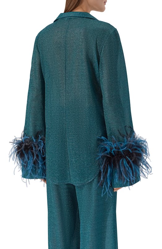 Блузка с отделкой перьями OSEREE LZS261/LUREX PLUMAGE Зелёный  LZS261/LUREX PLUMAGE Фото 4