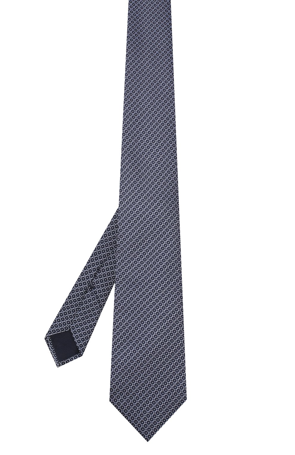 Шелковый галстук CORNELIANI темно-синего цвета по цене 12050 руб., арт. 83U302-9120312/00, фото 2 Шелковый галстук CORNELIANI, арт. 83U302-9120312/00, фото 2