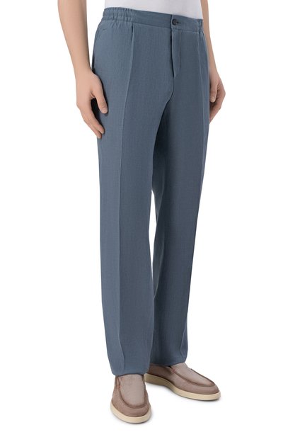 Льняные брюки KITON темно-серого цвета по цене 196500 руб., арт. UPN01H09690, фото 3 Льняные брюки KITON, арт. UPN01H09690, фото 3