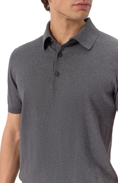 Хлопковое поло KITON темно-серого цвета по цене 115500 руб., арт. UMKXX33K284, фото 5 Хлопковое поло KITON, арт. UMKXX33K284, фото 5