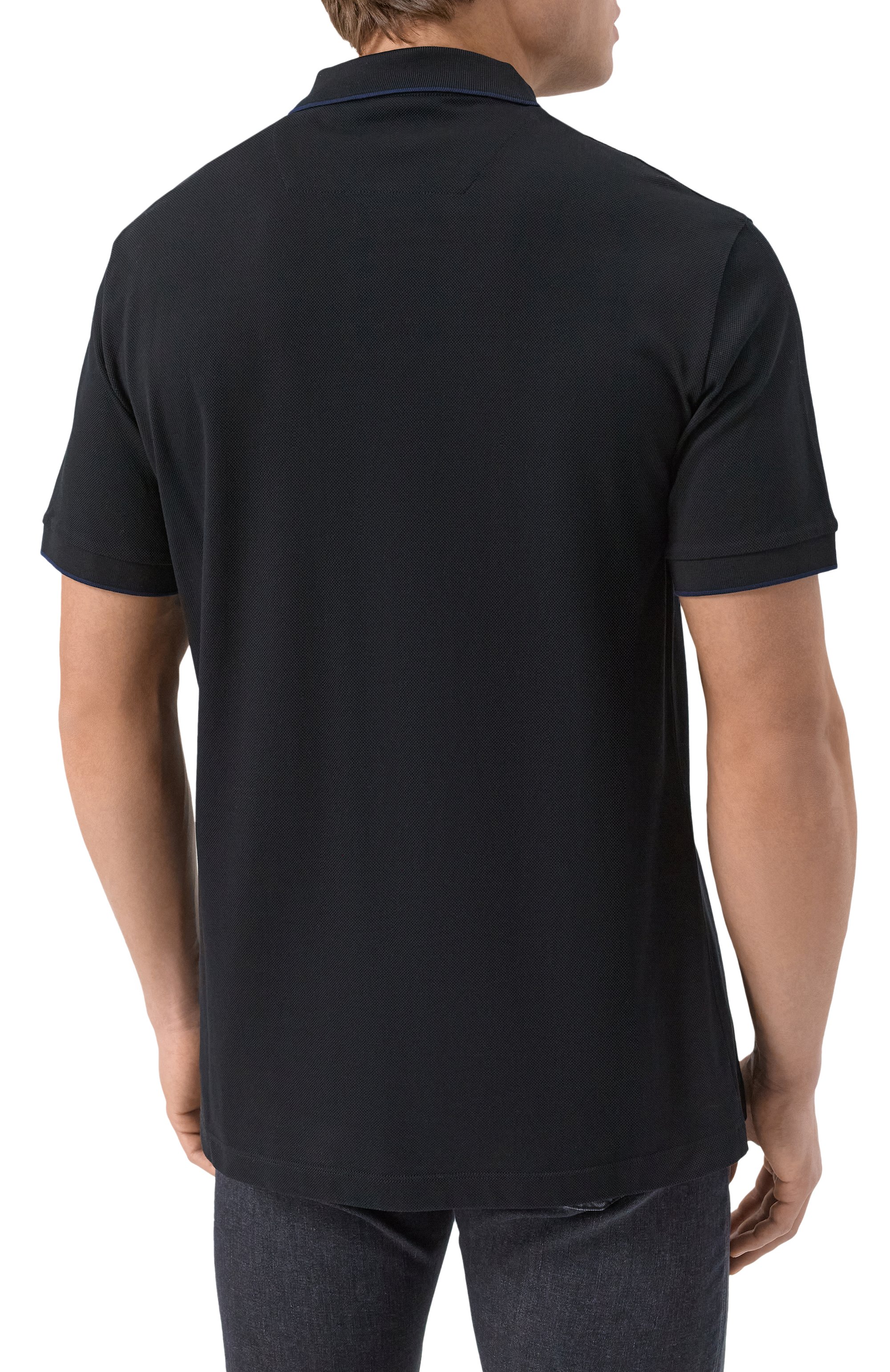 Хлопковое поло GIORGIO ARMANI черного цвета по цене 49500 руб., арт. 3KSF75/SJMZZ, фото 4 Хлопковое поло GIORGIO ARMANI, арт. 3KSF75/SJMZZ, фото 4