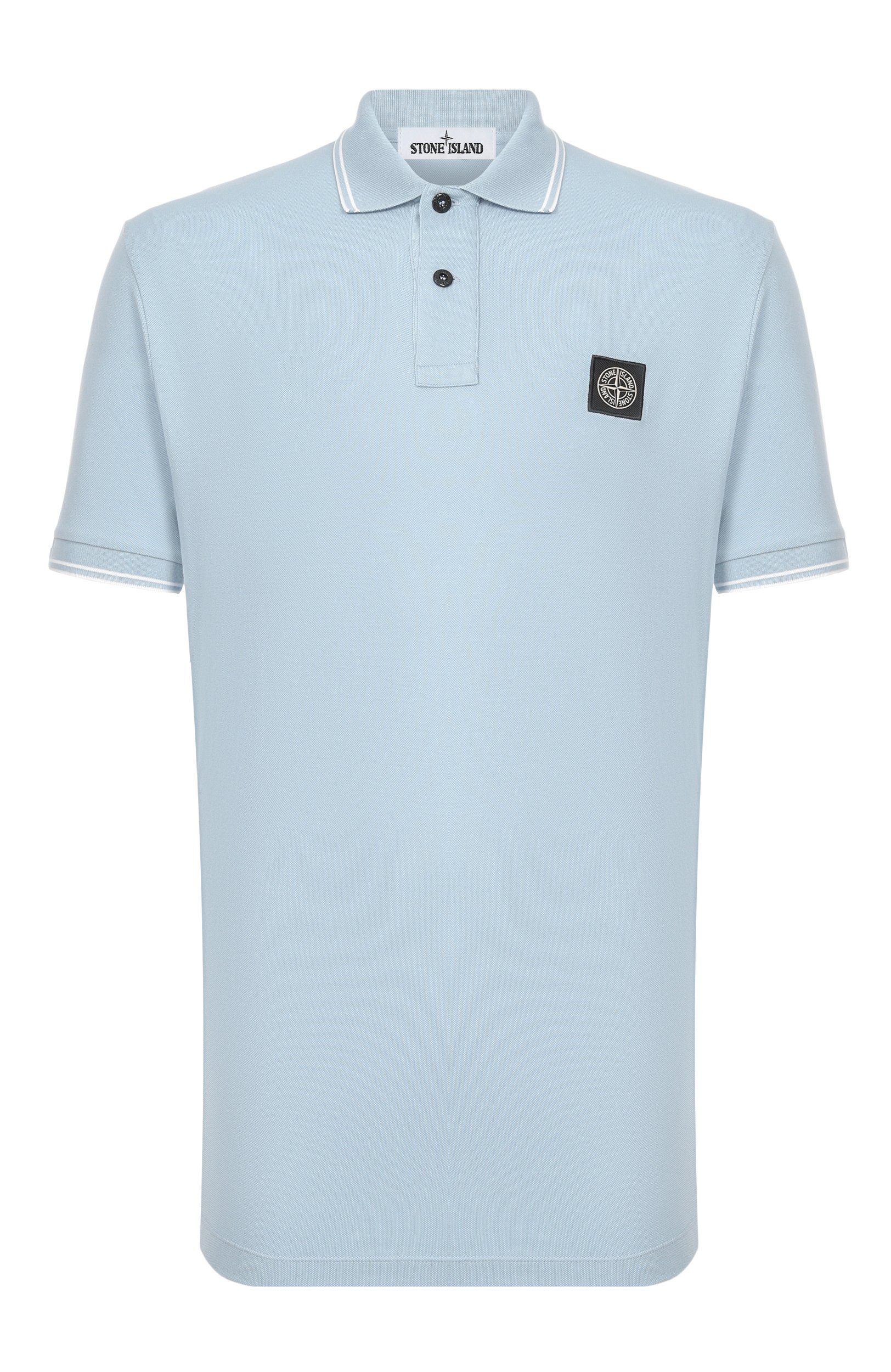 Хлопковое поло STONE ISLAND голубого цвета по цене 26950 руб., арт. L1S152200010/S0018, фото 1 Хлопковое поло STONE ISLAND, арт. L1S152200010/S0018, фото 1