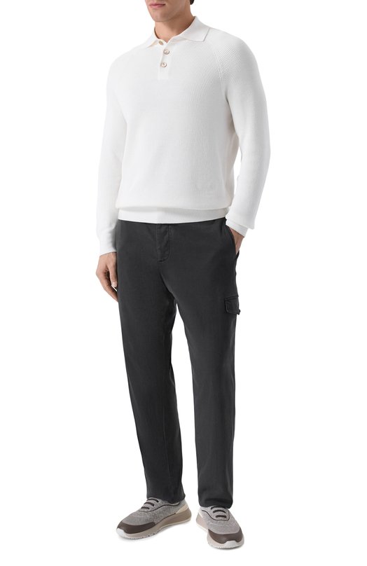 Текстильные кроссовки Brunello Cucinelli MZUEHR0342 Коричневый  MZUEHR0342 Фото 2