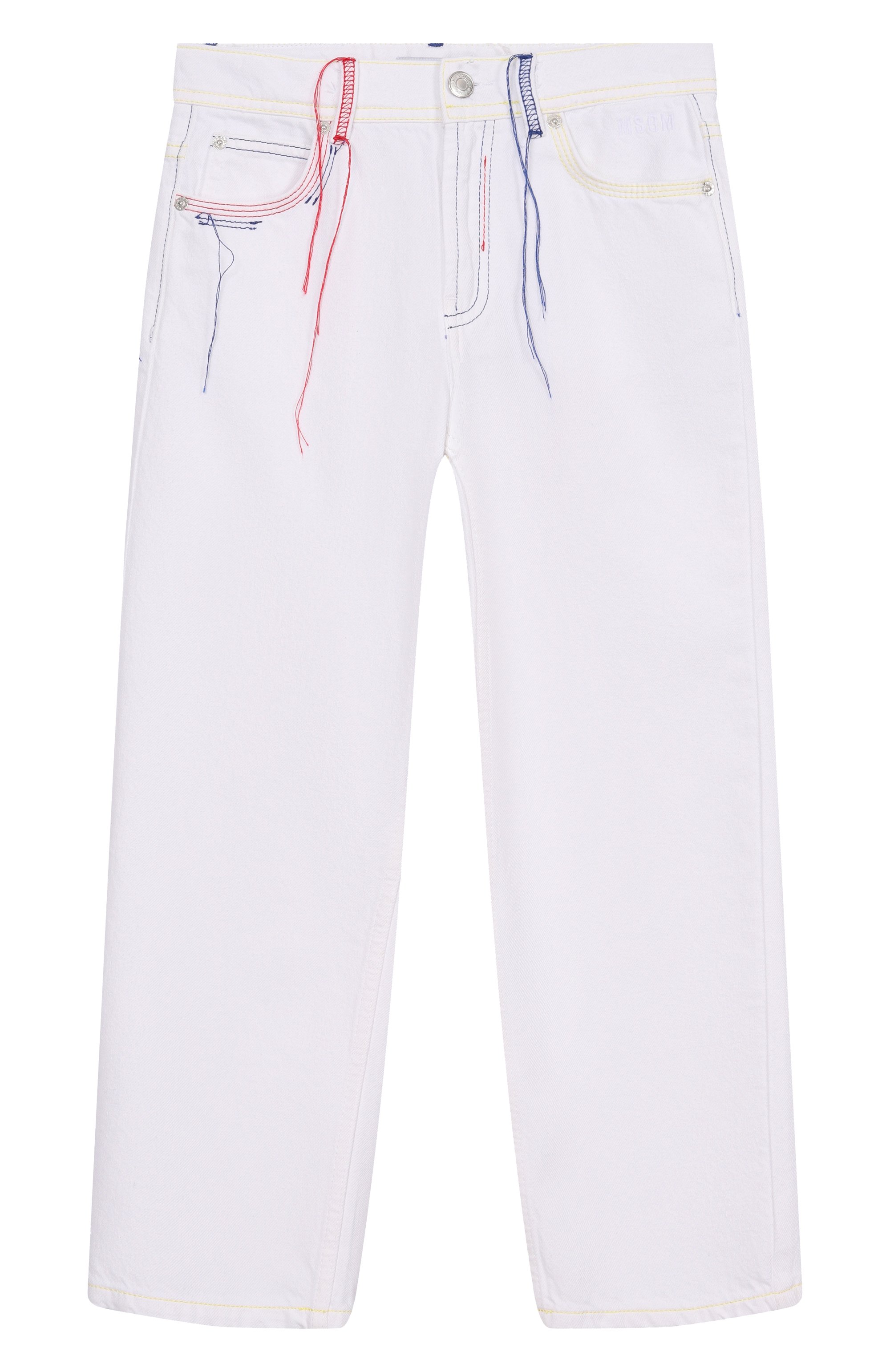 Джинсы MSGM KIDS белого цвета по цене 16800 руб., арт. S6MSJUDP043, фото 1 Джинсы MSGM KIDS, арт. S6MSJUDP043, фото 1
