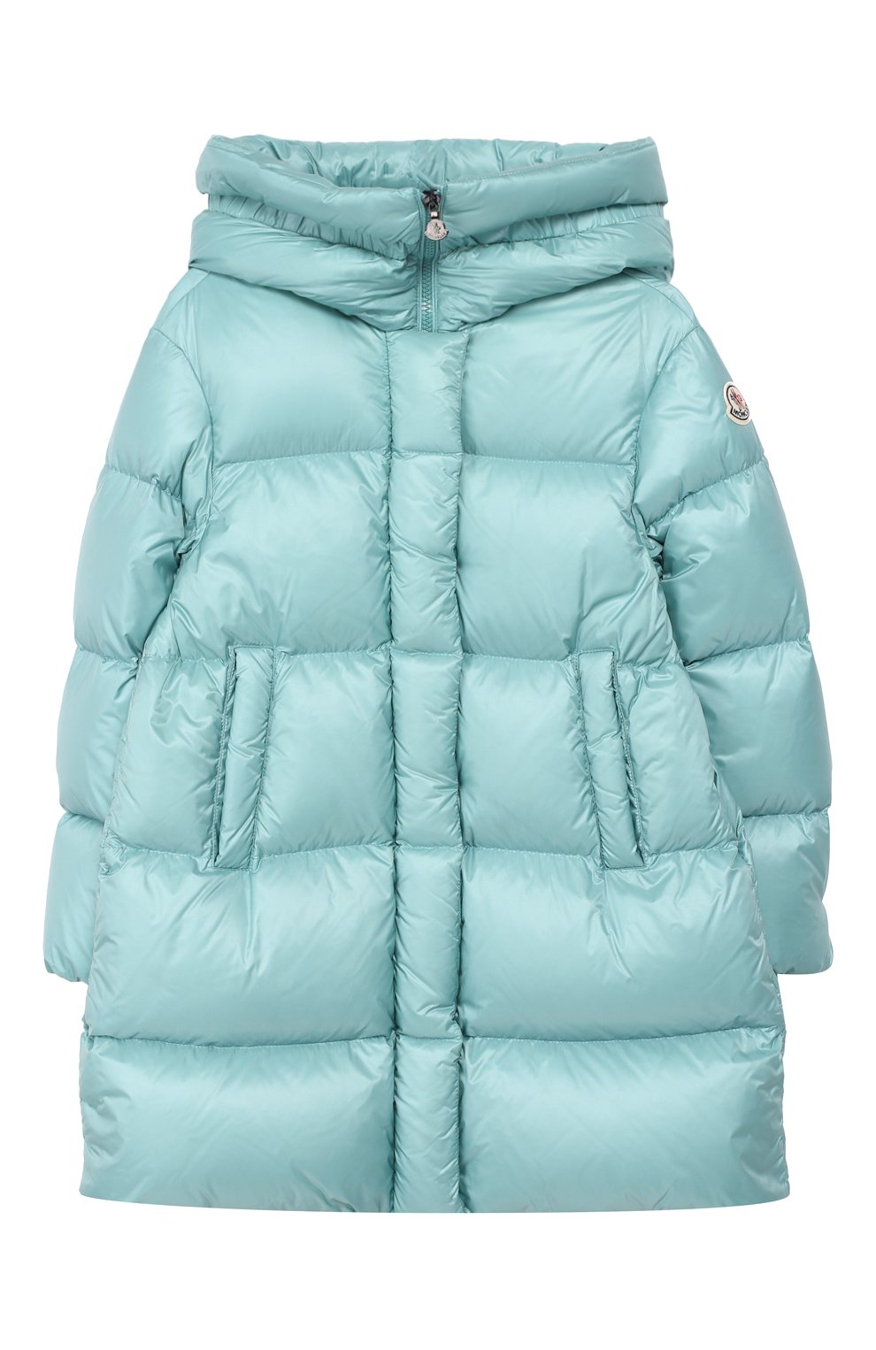 Пальто с капюшоном MONCLER ENFANT зеленого цвета по цене 71950 руб., арт. D2-954-49930-49-53052/8-10A, фото 1 Пальто с капюшоном MONCLER ENFANT, арт. D2-954-49930-49-53052/8-10A, фото 1
