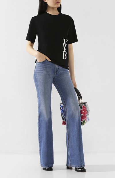 Хлопковая футболка VICTORIA, VICTORIA BECKHAM черного цвета по цене 9950 руб., арт. 2120JTS000839A, фото 2 Хлопковая футболка VICTORIA, VICTORIA BECKHAM, арт. 2120JTS000839A, фото 2