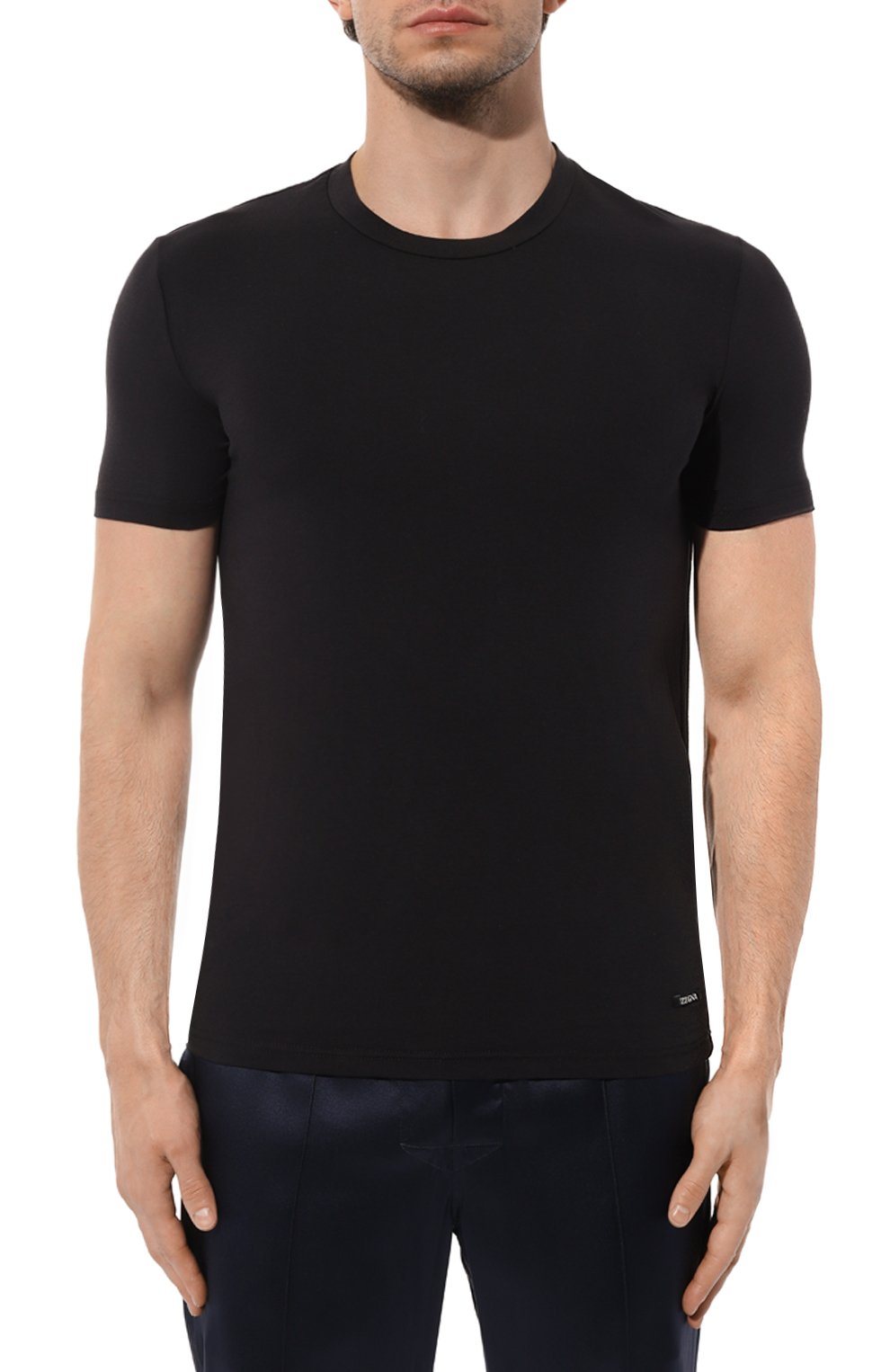 Хлопковая футболка ZEGNA темно-синего цвета по цене 13400 руб., арт. N3M201680, фото 3 Хлопковая футболка ZEGNA, арт. N3M201680, фото 3