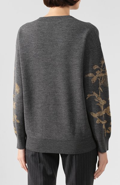 Шерстяной пуловер DRIES VAN NOTEN темно-серого цвета по цене 57000 руб., арт. 192-11204-8726, фото 4 Шерстяной пуловер DRIES VAN NOTEN, арт. 192-11204-8726, фото 4