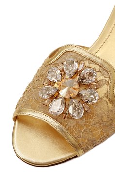 Женские текстильные шлепанцы rainbow bianca DOLCE & GABBANA золотого цвета, арт. CQ0023/AE637 | Фото 7 (Материал внешний: Текстиль; Каблук высота: Низкий; Материал внутренний: Натуральная кожа; Подошва: Плоская; Размерность: Идёт в размер; Автоматизация ТО: Проставлено; Автоматизация состава: Проставлено)