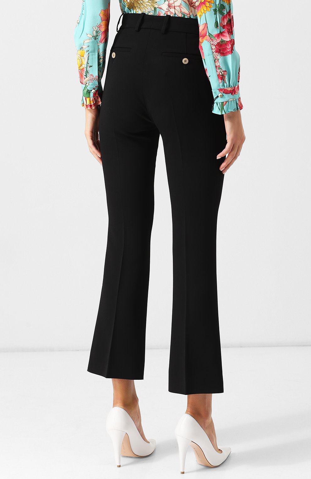 Укороченные однотонные брюки со стрелками GUCCI, арт. 497762/ZKR01, фото 4