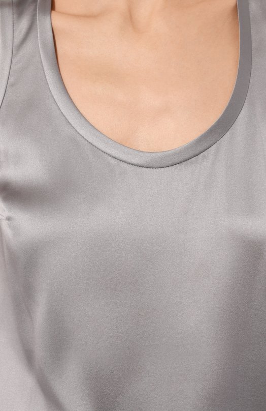 Шелковый топ Brunello Cucinelli M0C59E0600 Серый  M0C59E0600 Фото 5