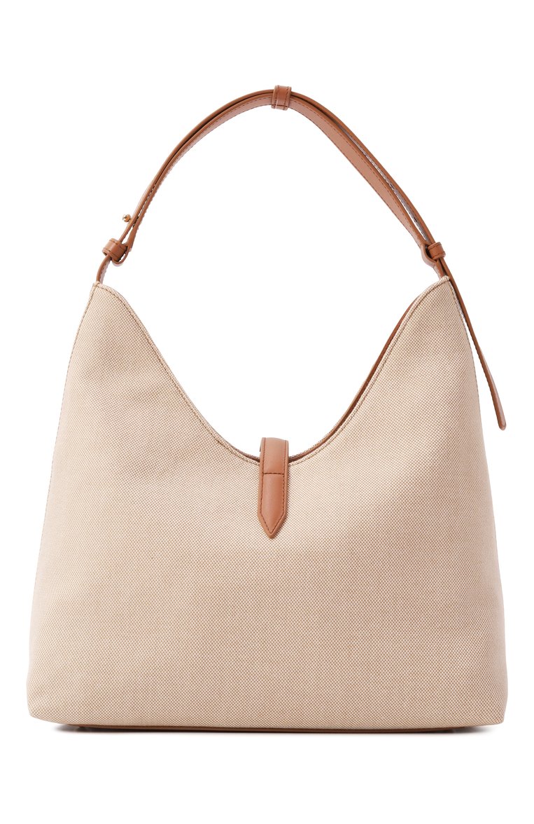 Женская сумка furla goccia medium FURLA светло-бежевого цвета, арт. WB01633/BX3542 | Фото 6 (Материал сплава: Проставлено; Драгоценные камни: Проставлено; Размер: medium; Материал: Текстиль)