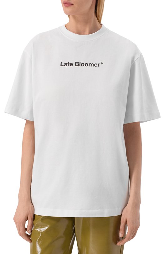 Хлопковая футболка MSGM 4041MDM132D/267002 Белый  4041MDM132D/267002 Фото 3