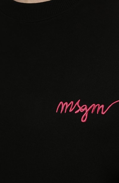 Хлопковый свитшот MSGM черного цвета по цене 20700 руб., арт. 3241MDM543 227299, фото 5 Хлопковый свитшот MSGM, арт. 3241MDM543 227299, фото 5