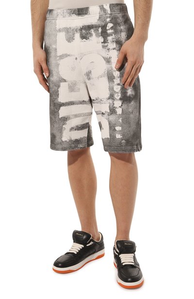 Хлопковые шорты DIESEL серого цвета по цене 20850 руб., арт. A09107/0NFAV, фото 3 Хлопковые шорты DIESEL, арт. A09107/0NFAV, фото 3