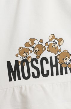 Детские хлопковые шорты MOSCHINO белого цвета, арт. HDQ014/LDA00/10-14 | Фото 3 (Случай: Повсед�невный; Материал сплава: Проставлено; Нос: Не проставлено; Материал внешний: Хлопок; Ростовка одежда: 10 - 11 лет | 140 - 146см, 12 лет | 152 см)